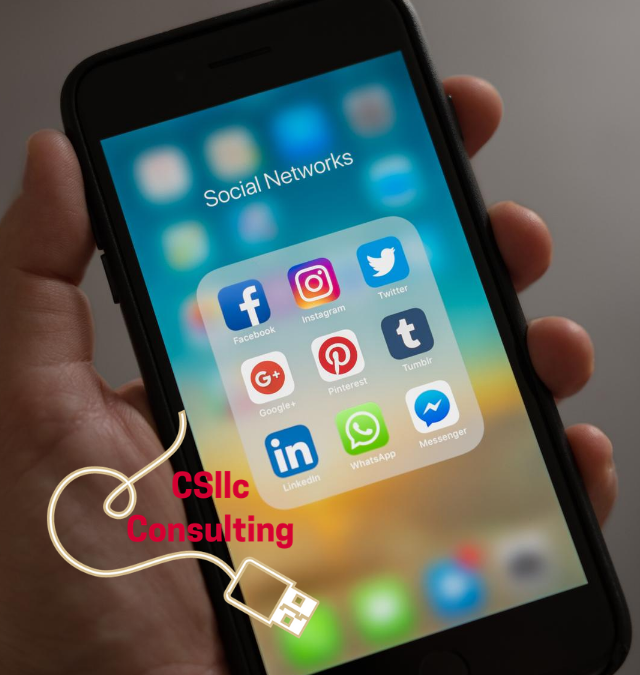 photo of Iphone with social media icons